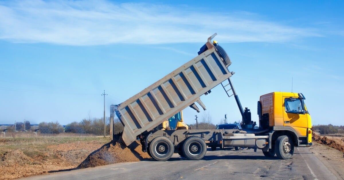 Golden Kase dump truck on a Central Ohio jobsite