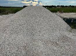 Pile of crushed concrete and demolition debris